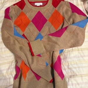 Charter Club Argyle Sweater - Tan, Pink, Blue, Orange